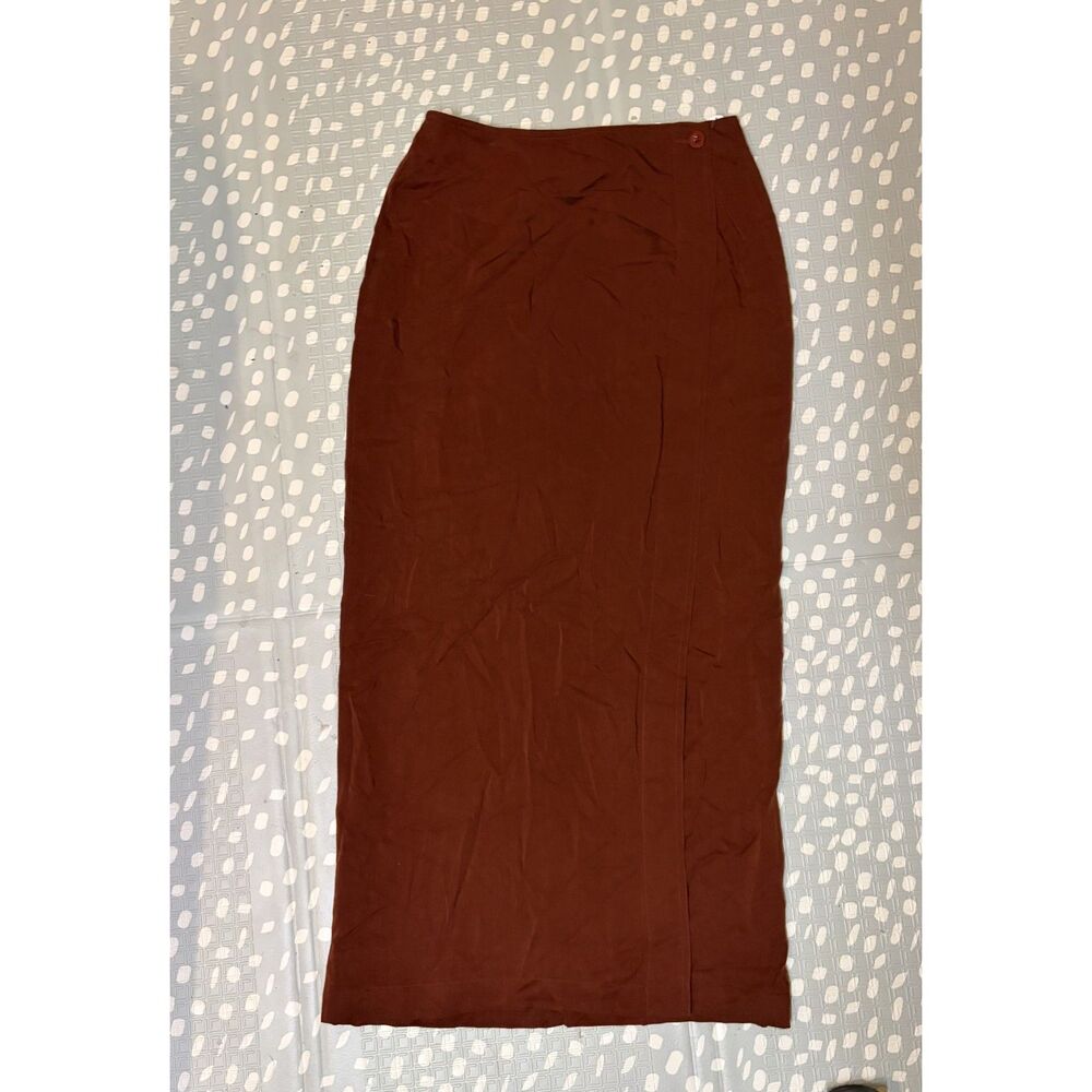 Vintage 90s Hairston Roberson ROPA Rust Brown Maxi Western Cowboy Wrap Skirt
